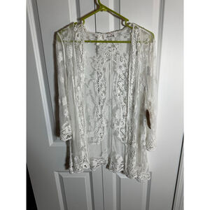 Anneliese White Lace Kimono size S